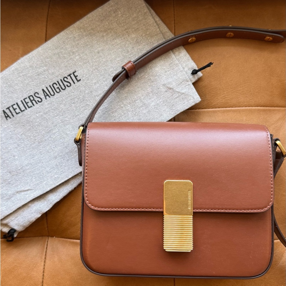 Ateliers Auguste MINI MONCEAU GOLD EDITION Tan Leather Crossbody